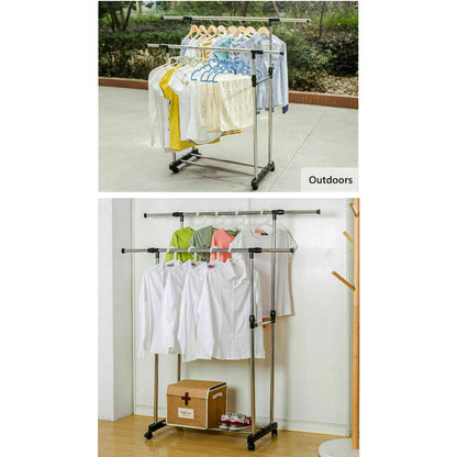 Clothes rack rail end stop