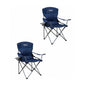 Quest Wide Back XL camping chairs twin pack in midnight blue