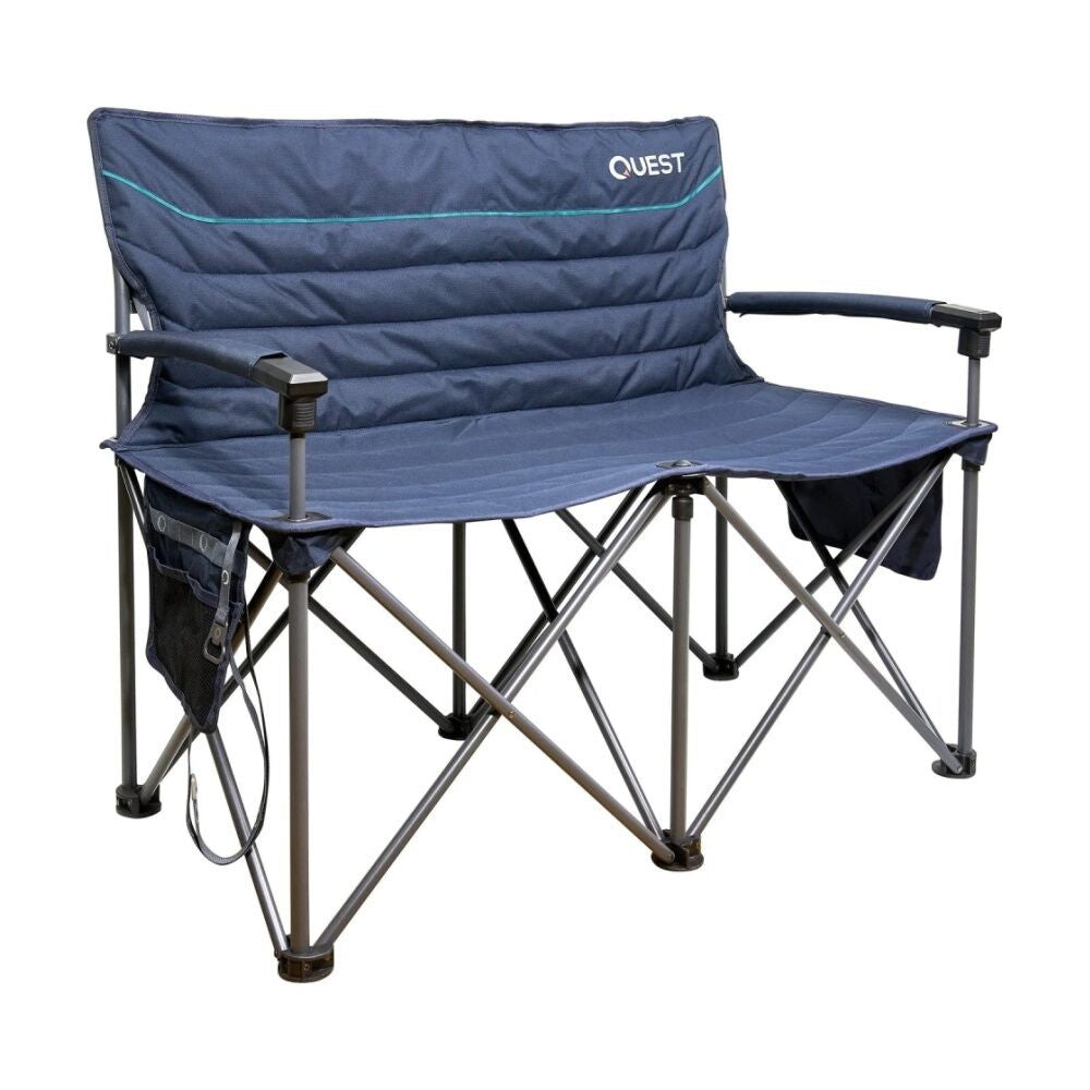 Quest Outdoors Castaway 2 seater padded outdoor sofa in midnight blue