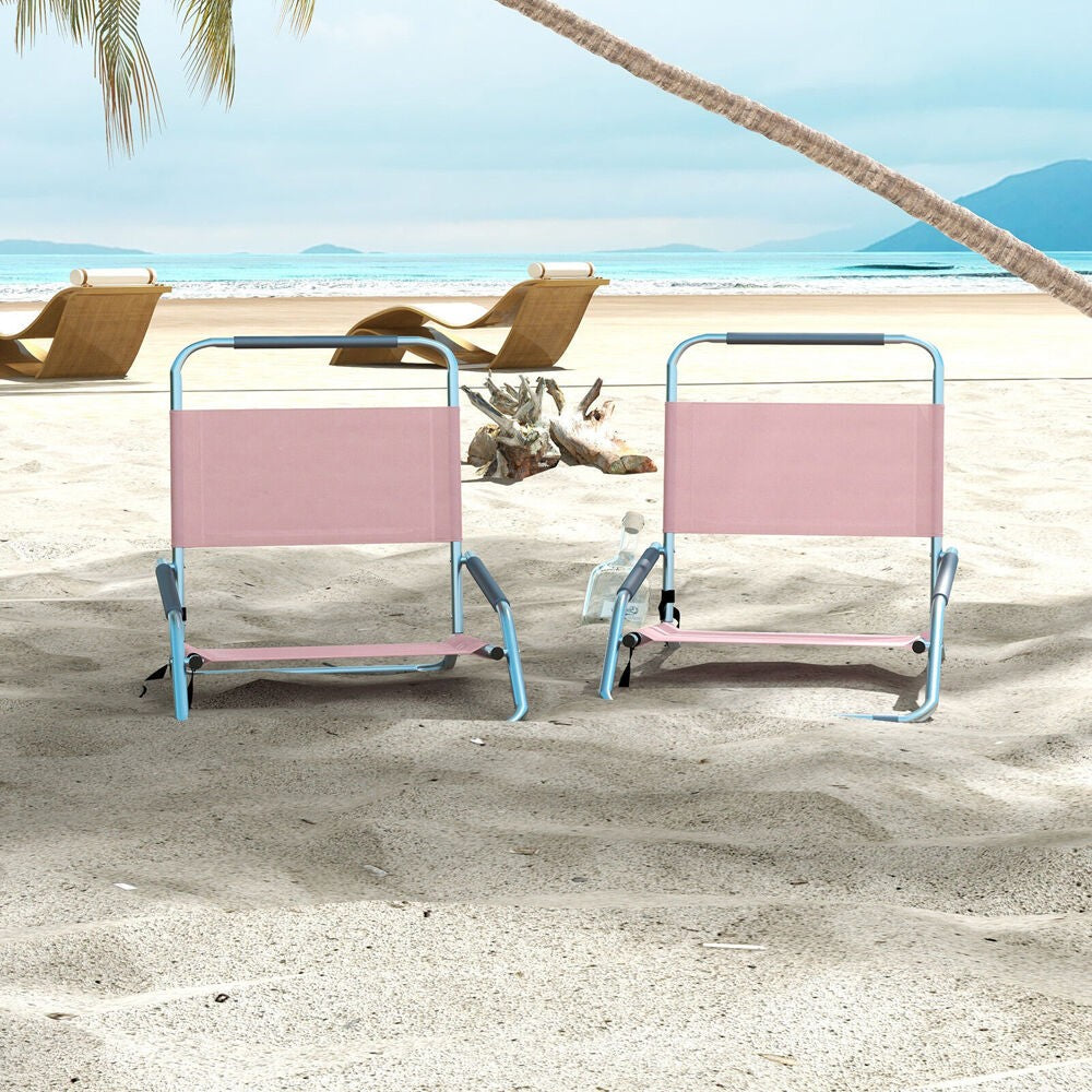Havana Outdoors folding beach chairs dusty rose second view