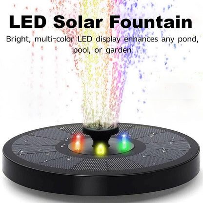 3W solar fountain pump with LED lights for bird bath