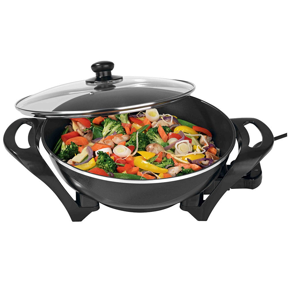 Lenoxx 4.5L 1500W non-stick electric wok in black