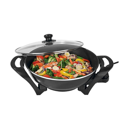 Lenoxx 4.5L 1500W non-stick electric wok in black