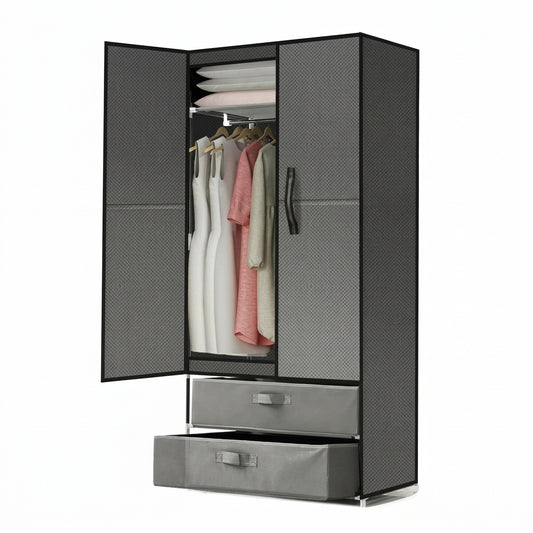 Portable wardrobe steel frame connectors