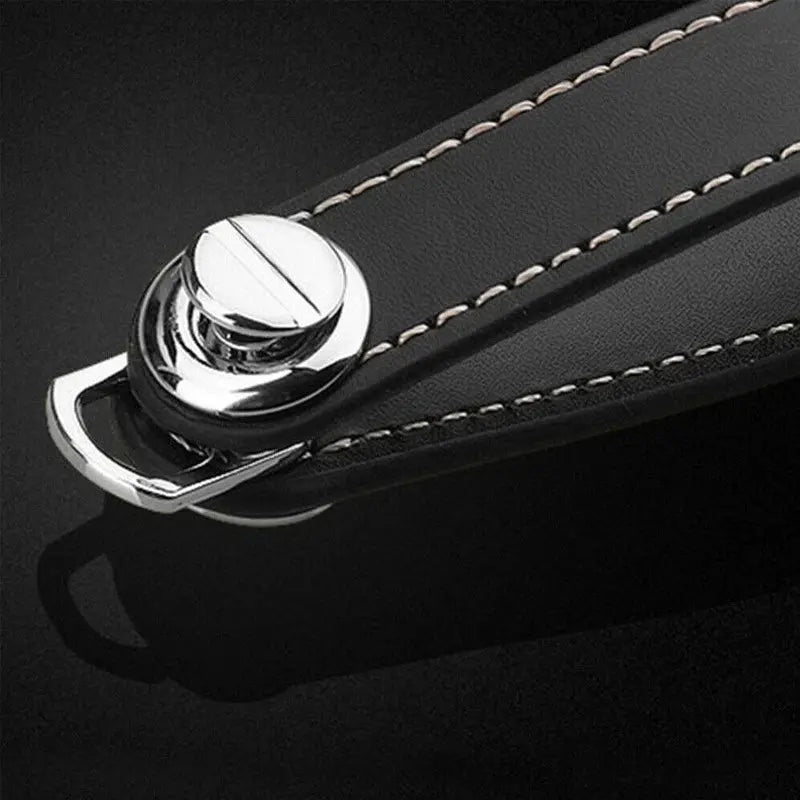 Men Genuine Leather Smart Key Holder Compact Folder Organizer Clip Keychain OZAB