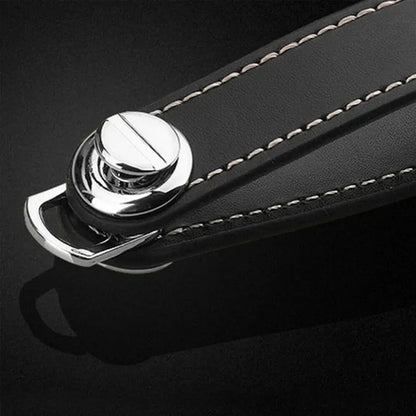 Men Genuine Leather Smart Key Holder Compact Folder Organizer Clip Keychain OZAB