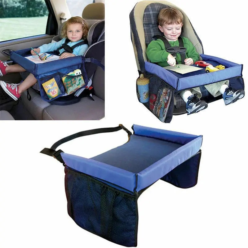 Kids Car Seat Travel Tray Portable Activity Table Drawing Board Snack Tray OZAB