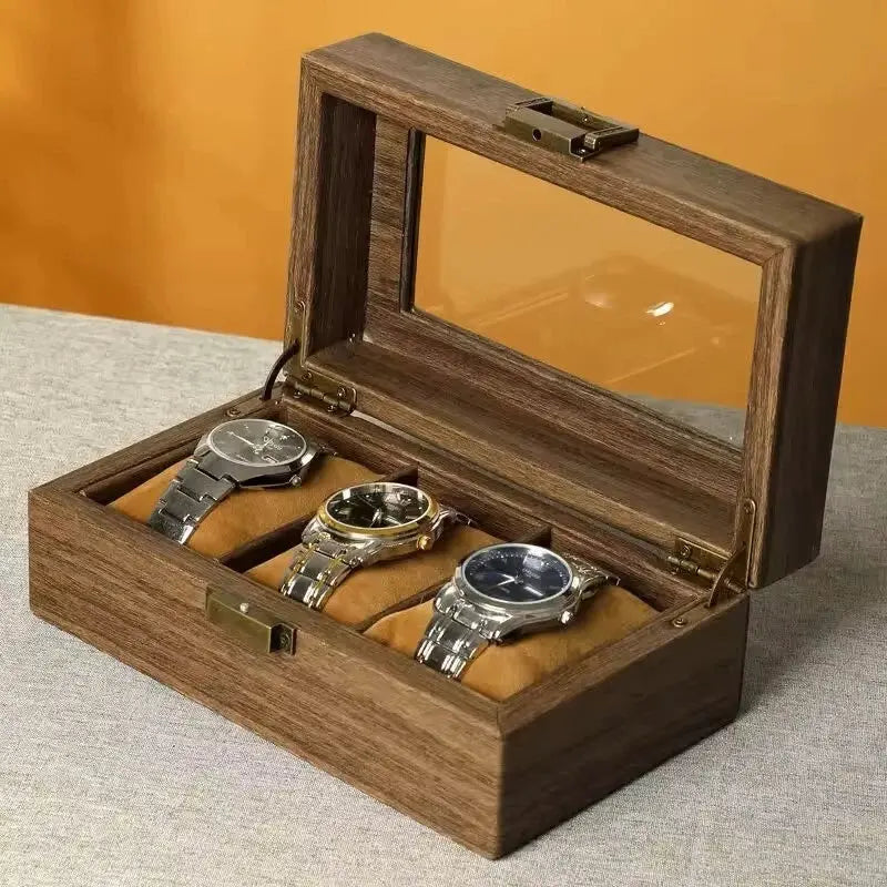 3 Slot Wooden Watch Box Display Case Organizer Storage Gift Packaging OZAB