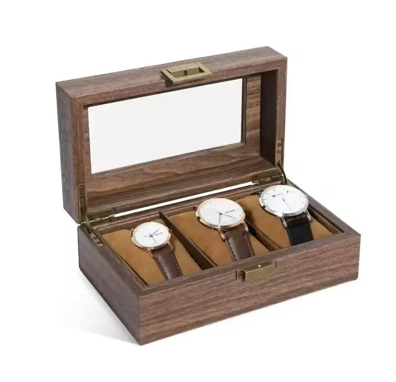 3 Slot Wooden Watch Box Display Case Organizer Storage Gift Packaging OZAB