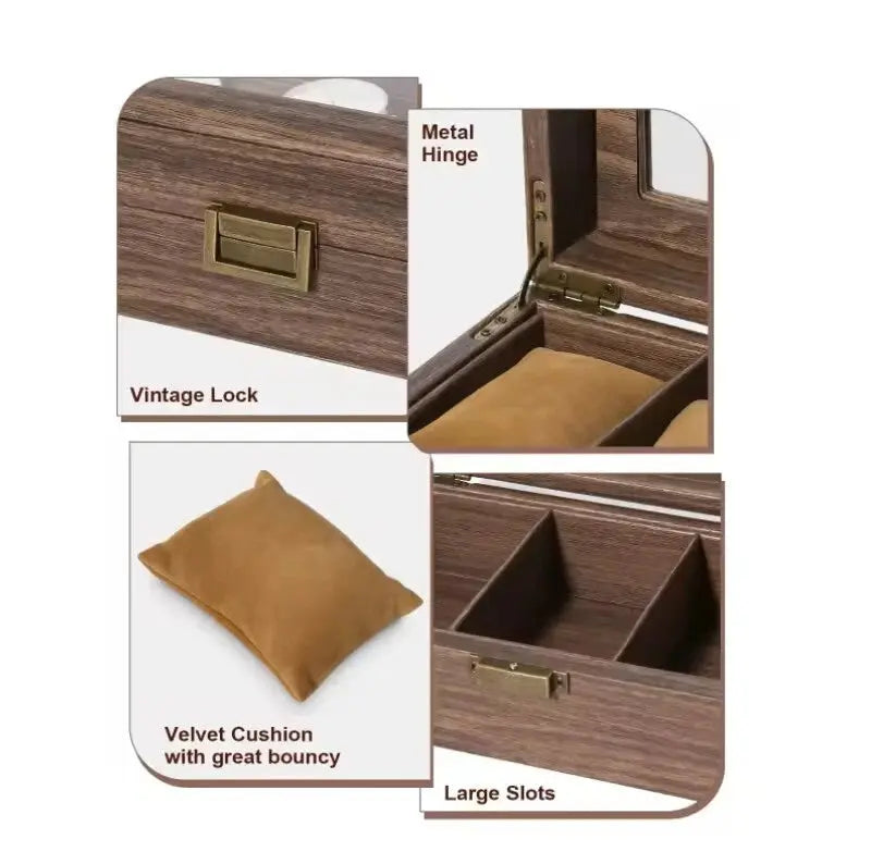 3 Slot Wooden Watch Box Display Case Organizer Storage Gift Packaging OZAB