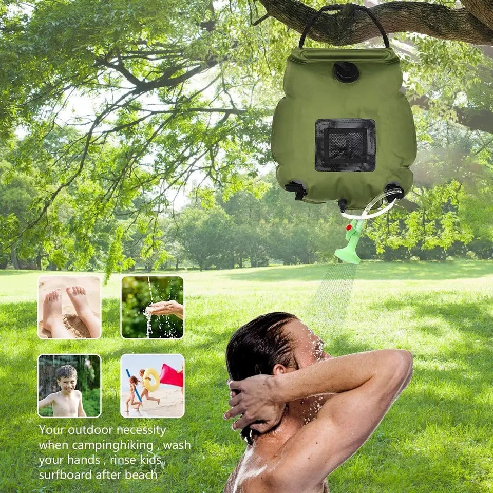 20L Solar Camp Shower Bag Portable Outdoor Heating Water Pipe Camping Hiking OZAB