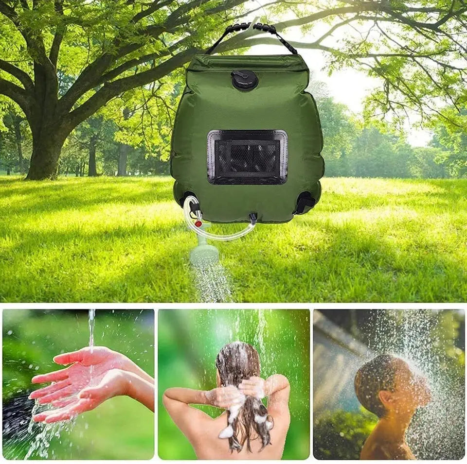 20L Solar Camp Shower Bag Portable Outdoor Heating Water Pipe Camping Hiking OZAB