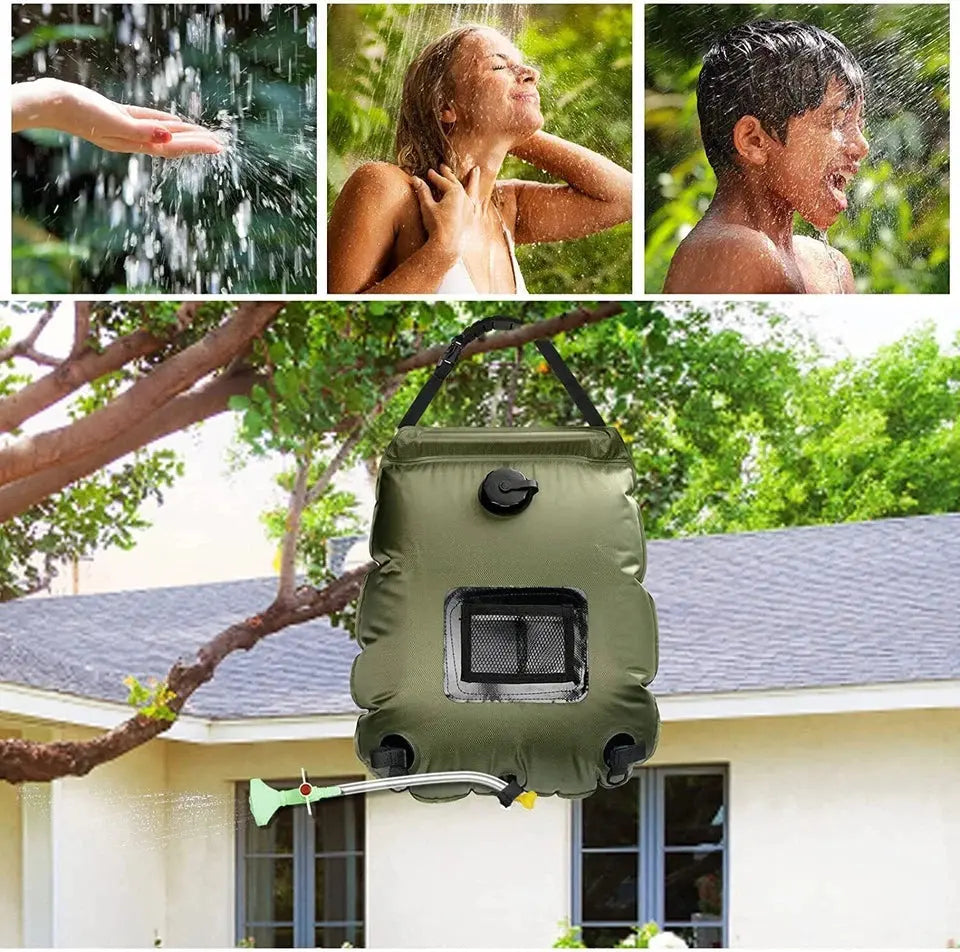 20L Solar Camp Shower Bag Portable Outdoor Heating Water Pipe Camping Hiking OZAB