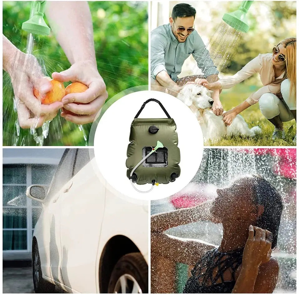 20L Solar Camp Shower Bag Portable Outdoor Heating Water Pipe Camping Hiking OZAB