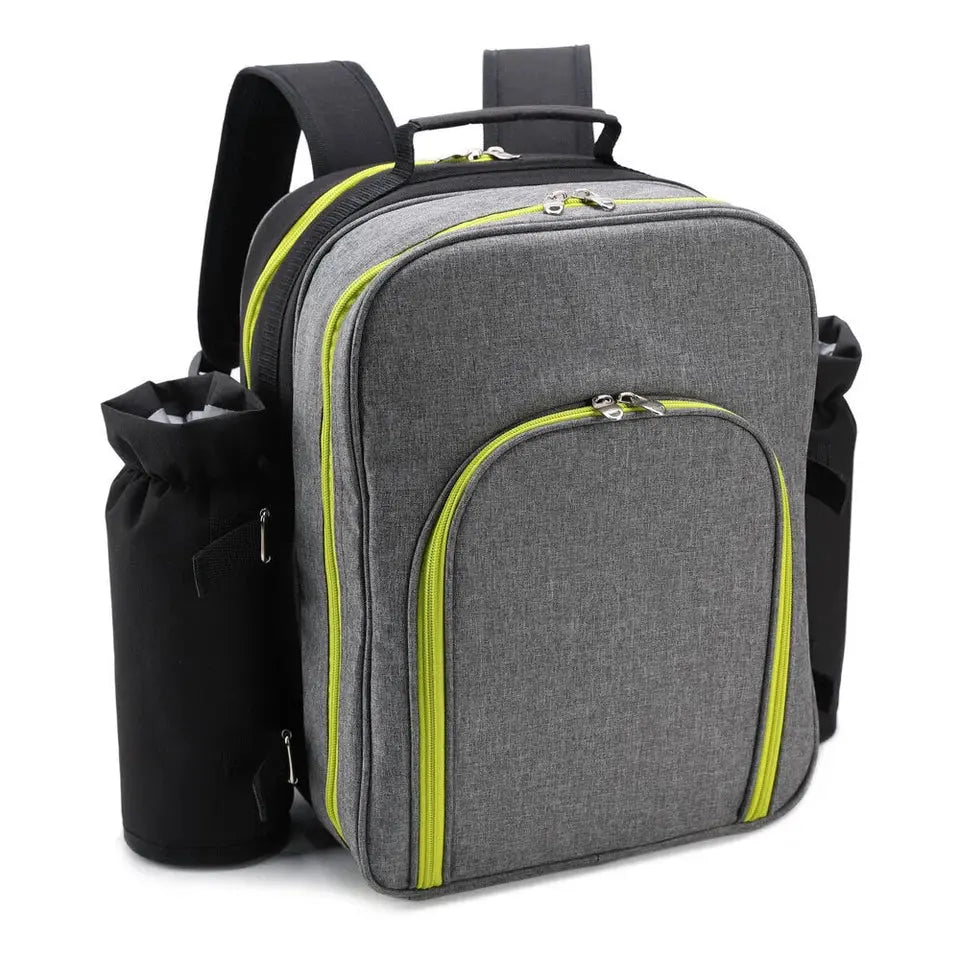 4‑Person Picnic Backpack Set – Cutlery, Wine Glasses, Plates & Insulated Cooler OZAB