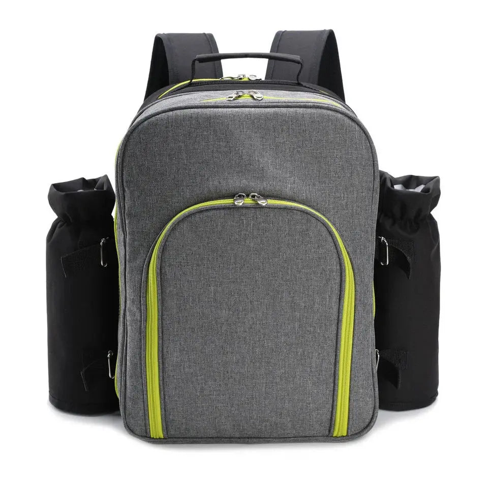4‑Person Picnic Backpack Set – Cutlery, Wine Glasses, Plates & Insulated Cooler OZAB