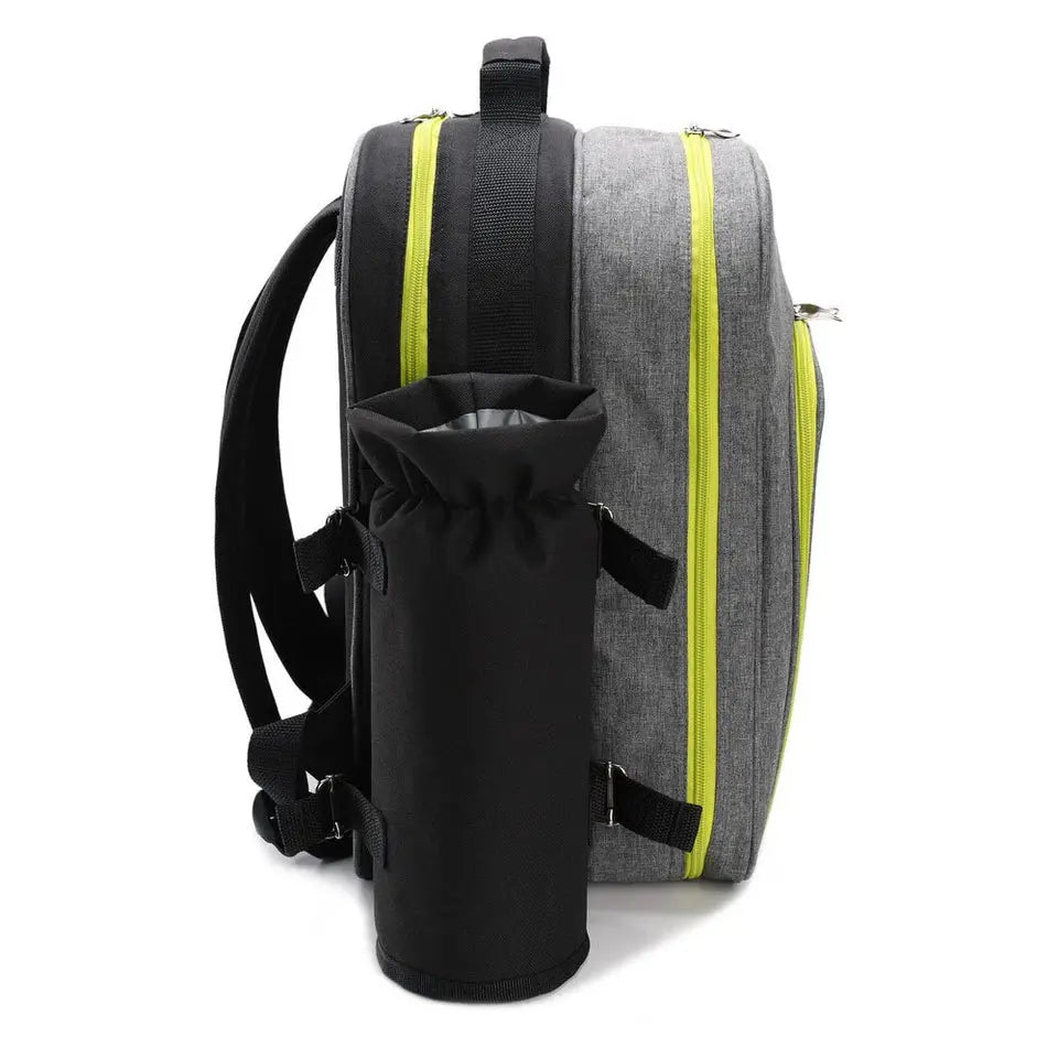 4‑Person Picnic Backpack Set – Cutlery, Wine Glasses, Plates & Insulated Cooler OZAB