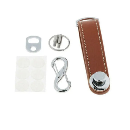 Men Genuine Leather Smart Key Holder Compact Folder Organizer Clip Keychain OZAB