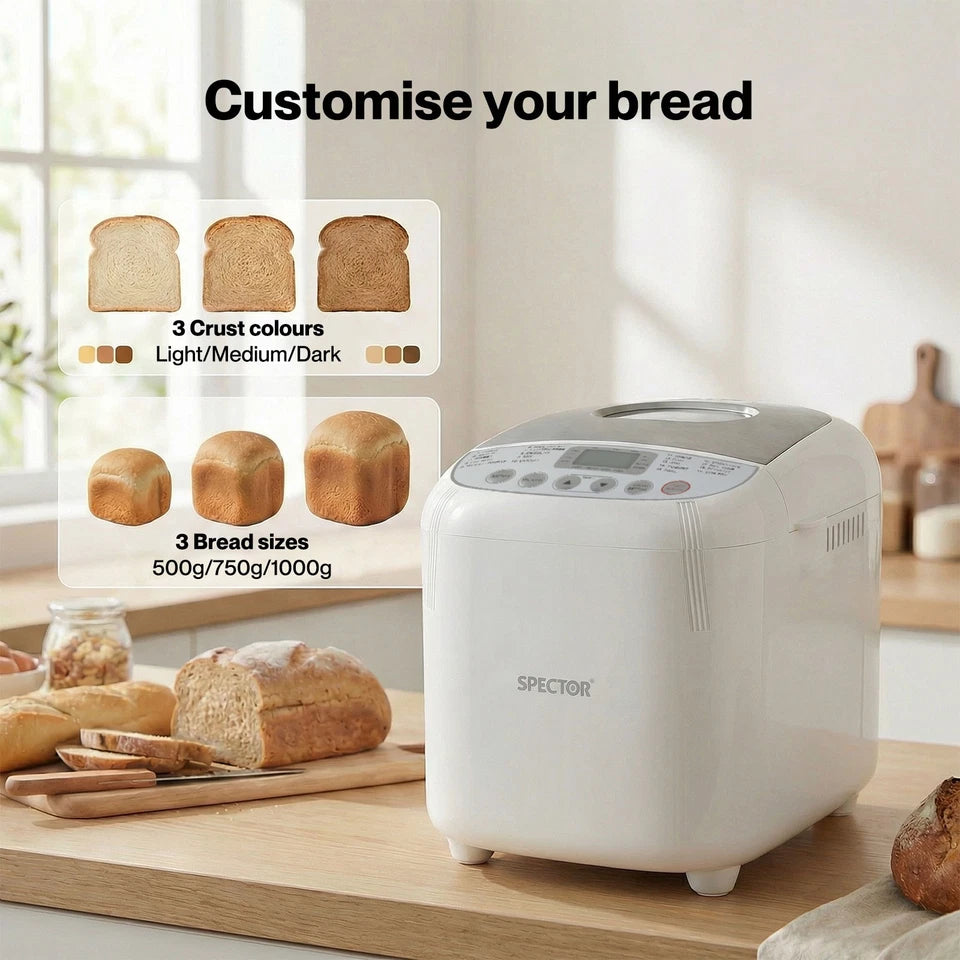 Spector Automatic Bread Maker | 12 Programs | Non-Stick Pan | Gluten-Free Option Spector Av8Store