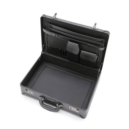 Tosca Hard Case Business Briefcase Bag – Combination Lock, Multiple Compartments | Black