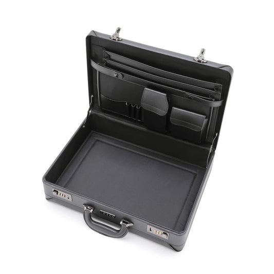 Tosca Hard Case Business Briefcase Bag – Combination Lock, Multiple Compartments | Black