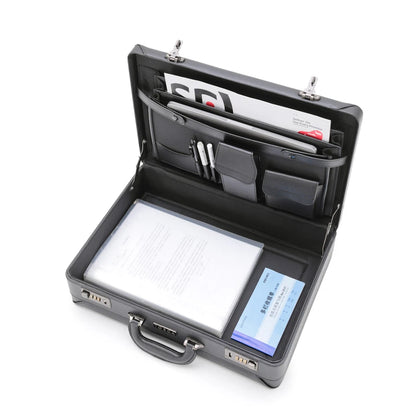 Tosca Hard Case Business Briefcase Bag – Combination Lock, Multiple Compartments | Black