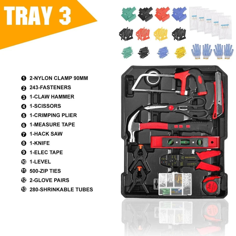 1180PCS Hand Tool Kit Aluminium Case Rolling Box Household Auto Repair Set OZAB Av8Store