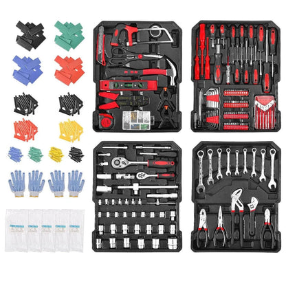 1180PCS Hand Tool Kit Aluminium Case Rolling Box Household Auto Repair Set OZAB Av8Store
