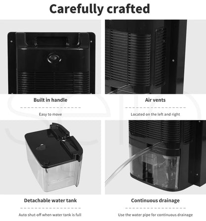 Spector 2200ml Portable Dehumidifier & Air Purifier with Photocatalyst Filter