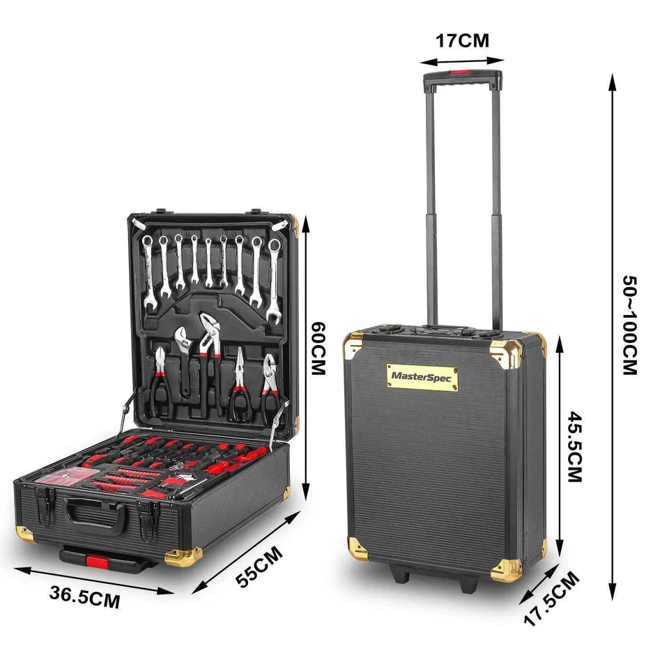 1180PCS Hand Tool Kit Aluminium Case Rolling Box Household Auto Repair Set OZAB Av8Store