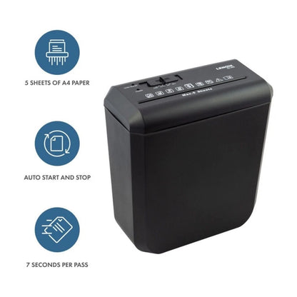 Lenoxx Paper Shredder – 180W, 5-Sheet A4 Capacity & 10L Bin | Home & Office | Black KGS Av8Store