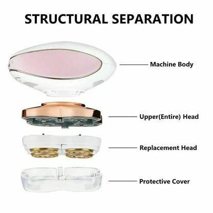 Diagram of a hair dryer showing its components with labels.