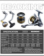 BEARKING Saltwater Spinning Reel 9+1BB | 5.2:1 | 12KG Drag | Waterproof AEX