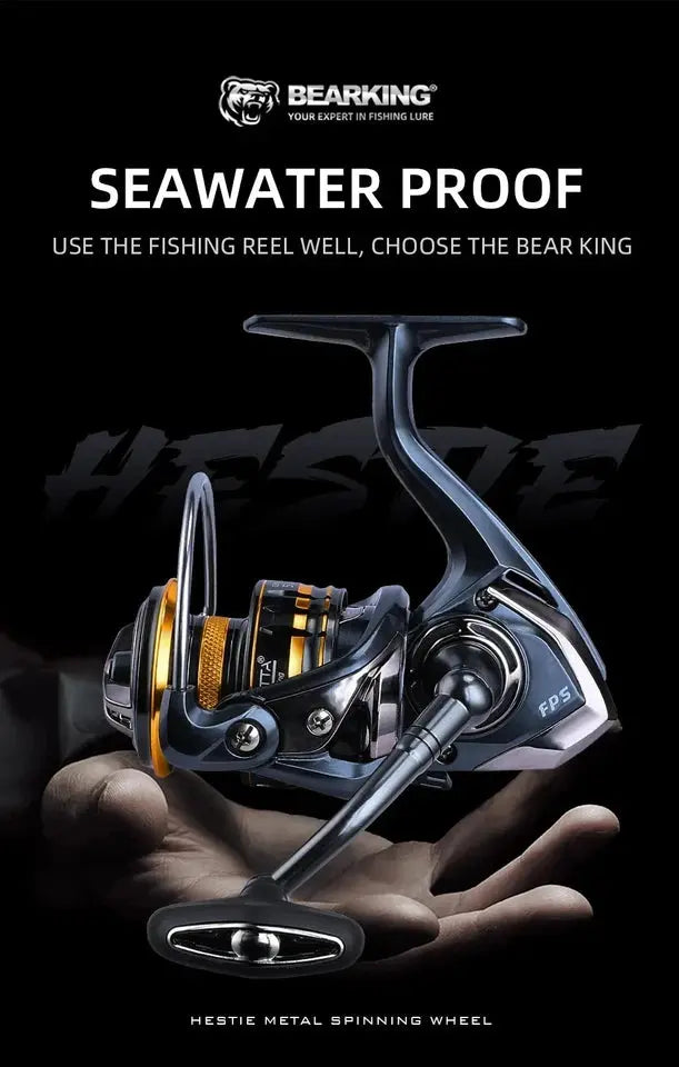 BEARKING Saltwater Spinning Reel 9+1BB | 5.2:1 | 12KG Drag | Waterproof AEX