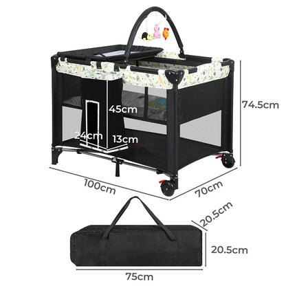 Bopeep Baby Cot Bed Crib Portable Bassinet Safety Rails Fence Foldable Travel Av8Store Av8Store