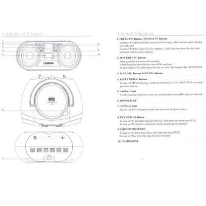 Lenoxx CD813B Portable Boombox | CD/CD-R/CD-RW Player, FM Radio & AUX Input | Black | Av8Store Australia KGS Av8Store