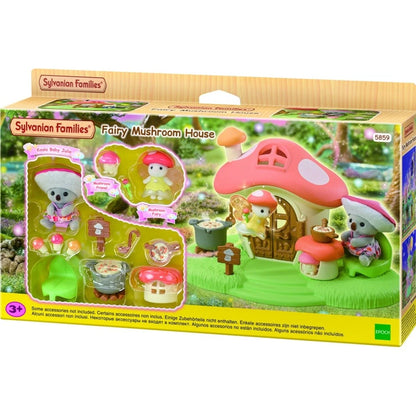 Sylvanian Families Fairy Mushroom House 17-Piece Playset with Julie the Koala Baby