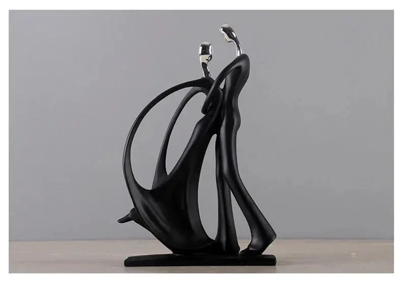 Nordic Dancing Couple | 2x Resin Figurines | Modern Art Home Decor Living Room Statue AEX