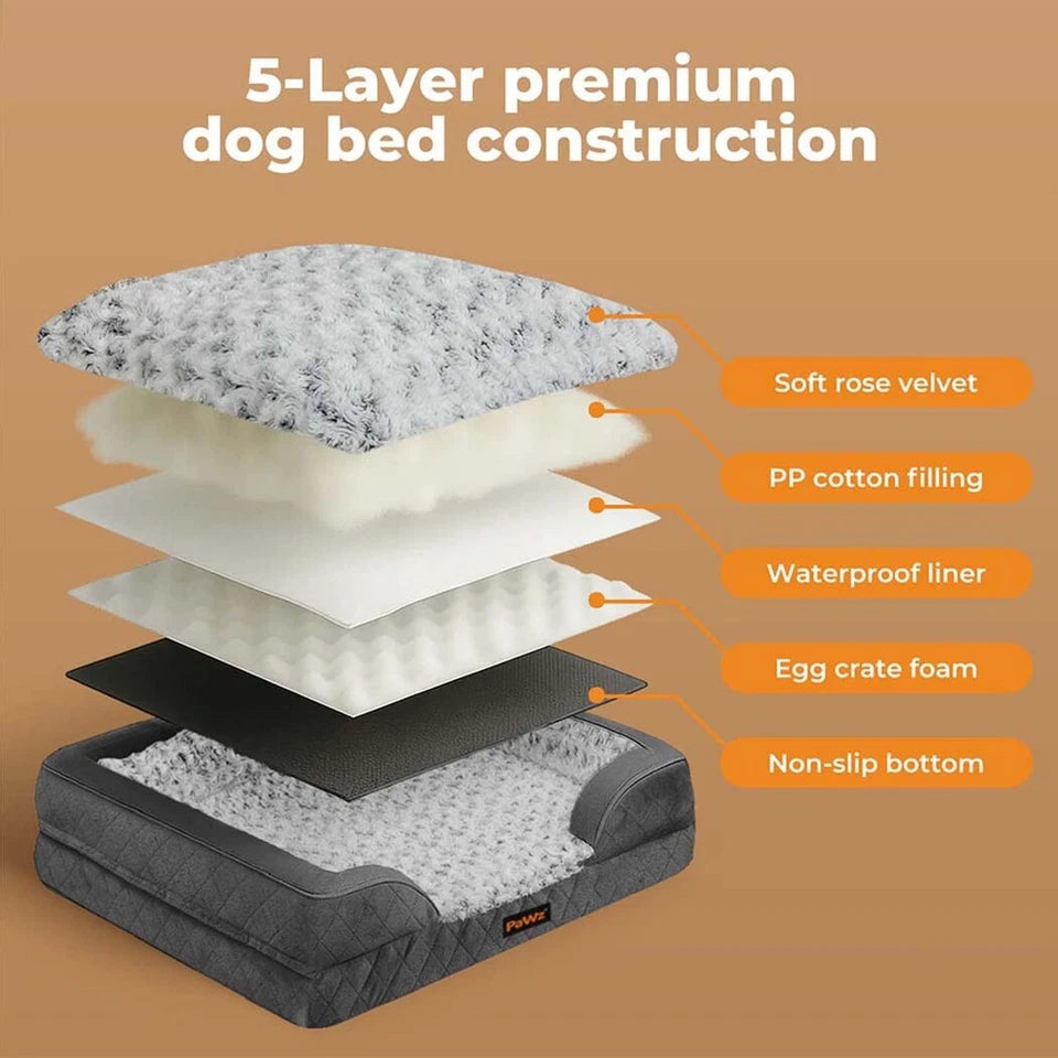 Pawz Orthopedic Pet Bed XL | Memory Foam Dog Cushion | Calming Washable Mat | Large & Giant Breeds GPG Av8Store