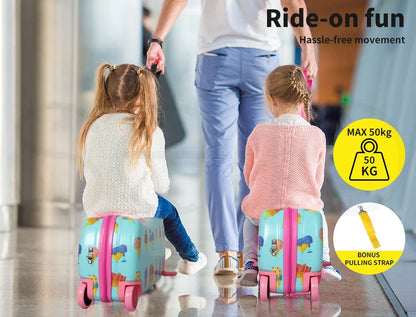 BoPeep Kids Ride On Suitcase | Children's Travel Luggage & Carry-On Trolley Bag | Ice Cream Design
