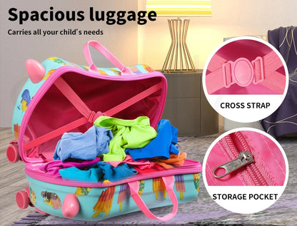 BoPeep Kids Ride On Suitcase | Children's Travel Luggage & Carry-On Trolley Bag | Ice Cream Design