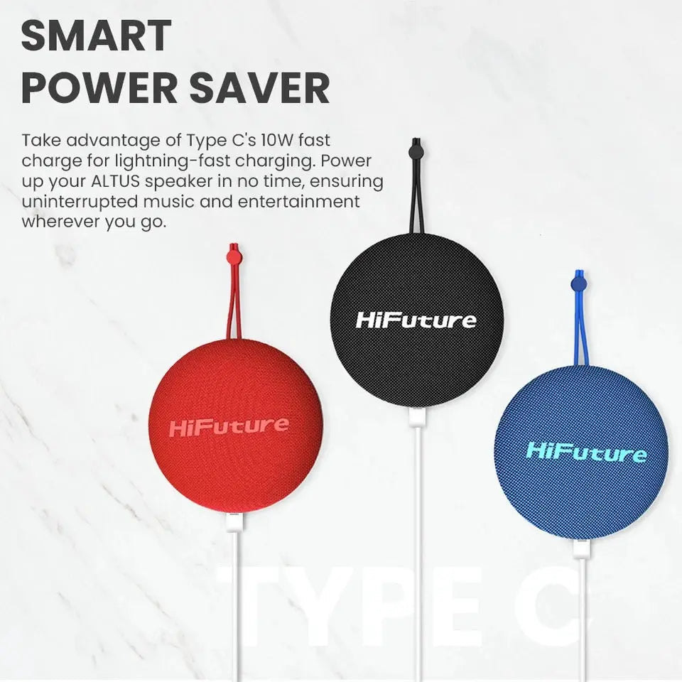HiFuture Altus 10W Portable Wireless Bluetooth Speaker – LED Lights, Blue | 8hr Playtime KGS