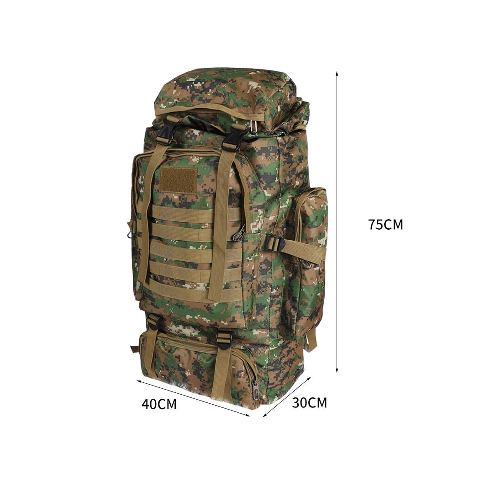 Slimbridge 80L Military Tactical Backpack | Waterproof Oxford | Hiking Camping Rucksack | Camo GPG Av8Store