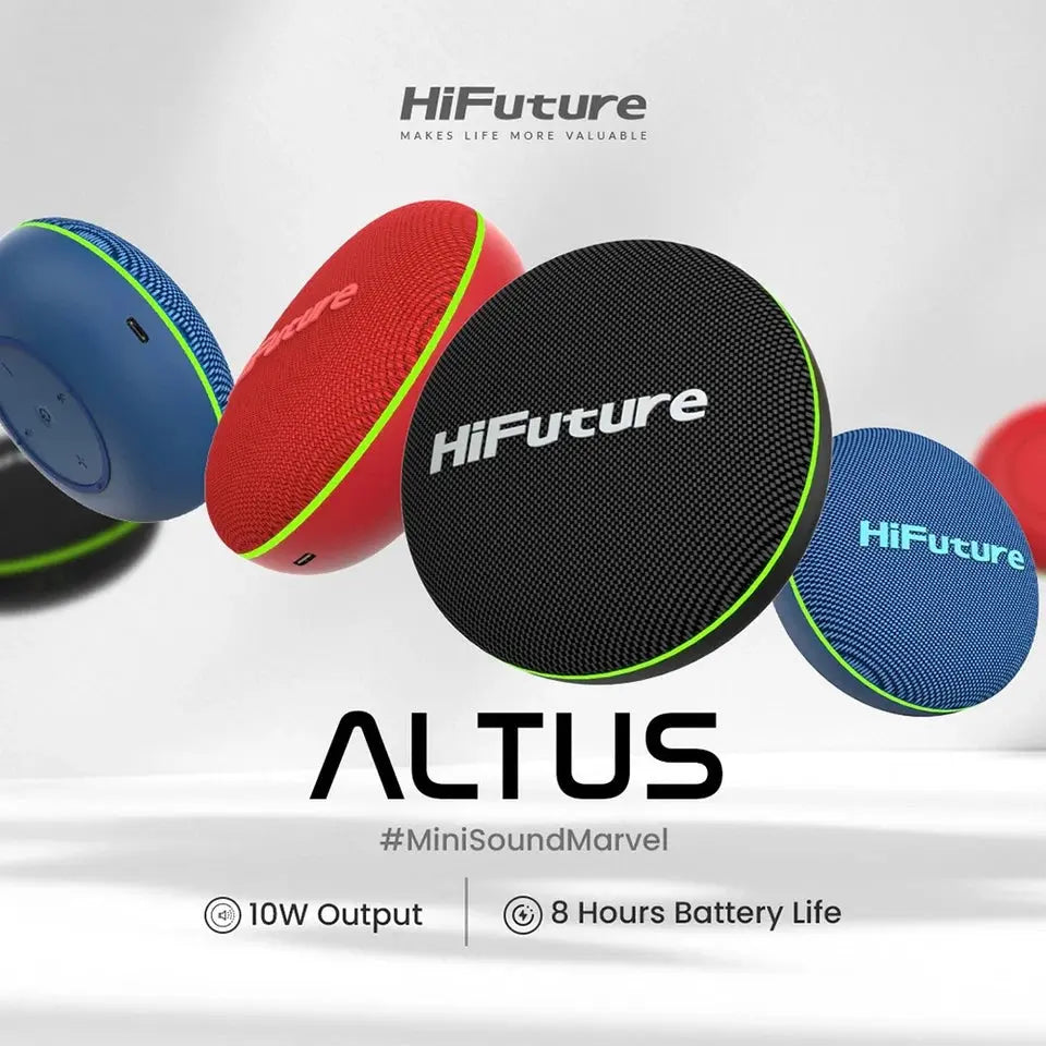 HiFuture Altus 10W Portable Wireless Bluetooth Speaker – LED Lights, Blue | 8hr Playtime KGS