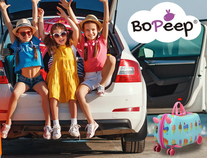 BoPeep Kids Ride On Suitcase | Children's Travel Luggage & Carry-On Trolley Bag | Ice Cream Design