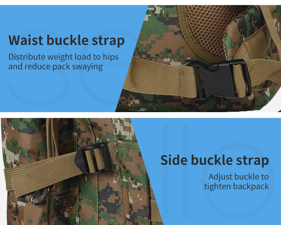 Slimbridge 80L Military Tactical Backpack | Waterproof Oxford | Hiking Camping Rucksack | Camo GPG Av8Store