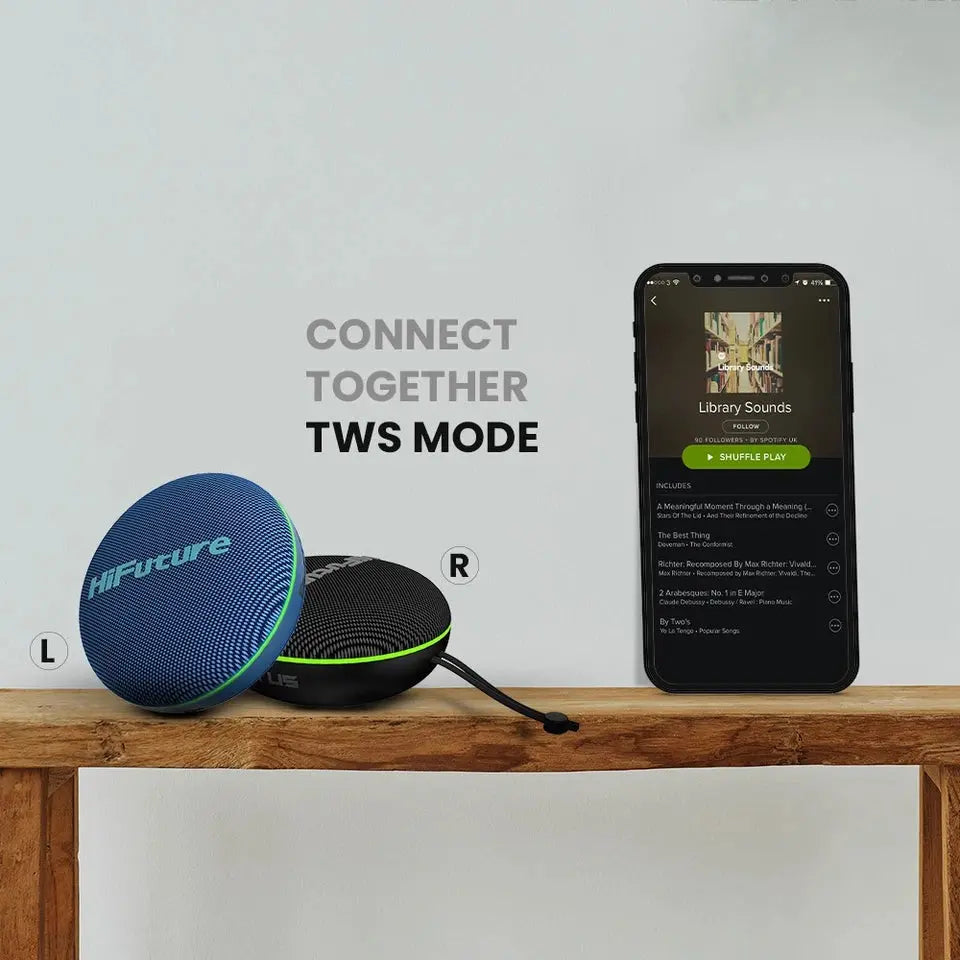 HiFuture Altus 10W Portable Wireless Bluetooth Speaker – LED Lights, Blue | 8hr Playtime KGS