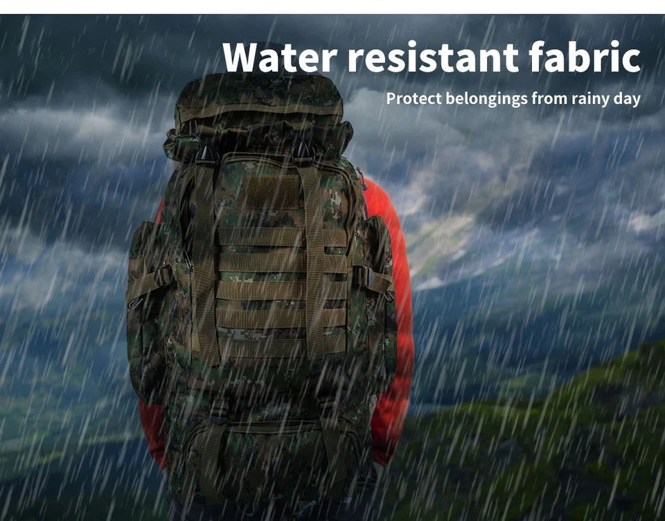 Slimbridge 80L Military Tactical Backpack | Waterproof Oxford | Hiking Camping Rucksack | Camo GPG Av8Store