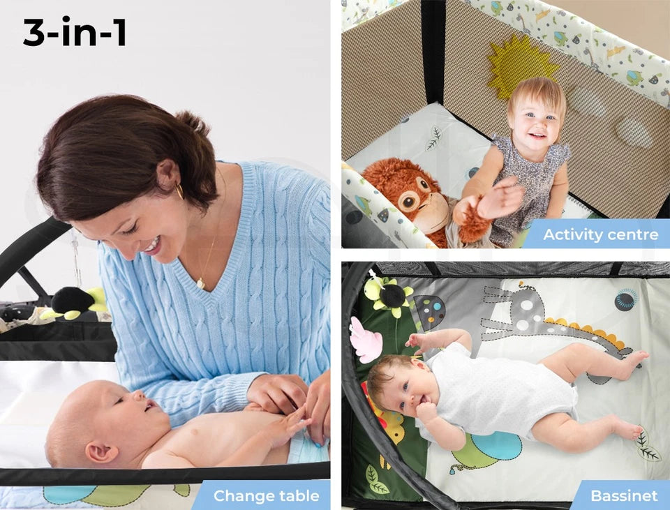 Bopeep Baby Cot Bed Crib Portable Bassinet Safety Rails Fence Foldable Travel Av8Store Av8Store