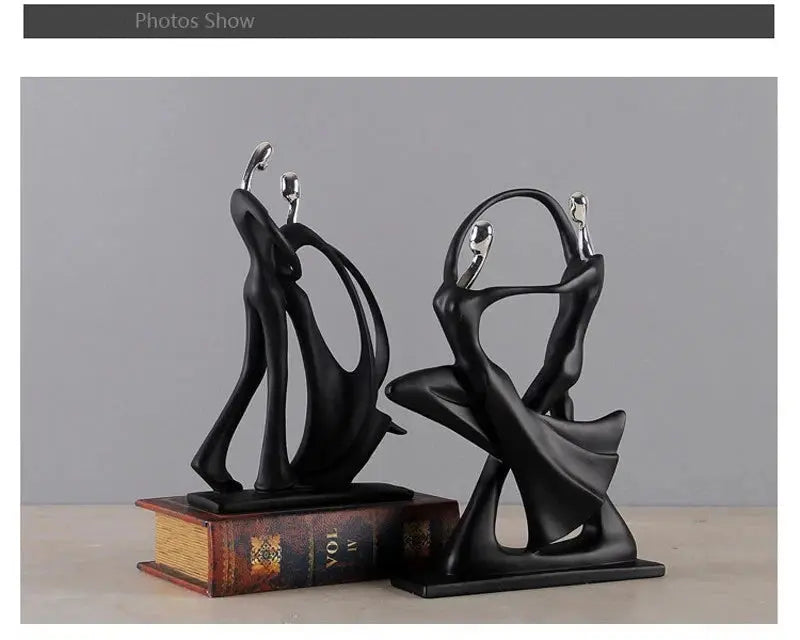 Nordic Dancing Couple | 2x Resin Figurines | Modern Art Home Decor Living Room Statue AEX